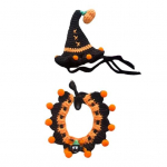 Halloweeni lemmiklooma k&otilde;rvitsam&uuml;ts kummitus kaelarihma komplekt reguleeritav gooti teemaline riietus kassidele v&auml;ikestele koertele kootud kost&uuml;&uuml;miaksessuaarid L E