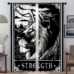 Kodu sisekardinad elutuppa Deadly Tarot P&auml;ike Plekk-silt Pimenduskardinad 2 t&uuml;kki Vahesein Aknakardin Varjud W50xH70cmx2pcs-CL