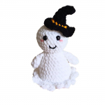 Ghost pl&uuml;&uuml;sist n&otilde;iak&uuml;bar K&auml;sitsi valmistatud heegeldatud nuku kaunistus naljakas Halloweeni nukk armas kummitus t&ouml;&ouml;laua ornament 16cm