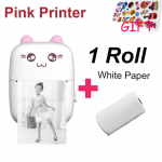 Kaasaskantav termoprinter Mini Prindi Foto Taskuetiketiprinter 58mm Printimine Juhtmevaba BT &Uuml;hilduv Android IOS Printerid C9-Pink