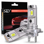 2 tk 25000LM H7 LED esitulede komplekt Mini pirnid 40W 16 s&uuml;damikuga CSP auto esitule jaoks, auto udutuled Canbus H7 LED ventilaatorita autovalgus 12V 6500K H7