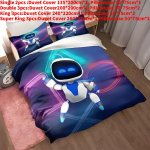 Astro Bot Koomiks Voodipesu Tekikott Padjap&uuml;&uuml;ride Komplekt &Uuml;hekohaline Magamistuba Kahekohaline Style B,Single(135x200cm)