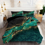 3 tk Retro Roheline Kuldne Marmor 3D Prinditud Voodipesukomplekt Hubane Tekikott Kuninglik Kuninganna &Uuml;heinimesevoodi Suurus S&uuml;nnip&auml;evakingitus Magamistoa Kaunistus EU Single 135x200cm