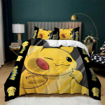 Pikachu tekikott 3D-prindiga Pok&eacute;mon voodipesukomplekt Anime tekk tekikott padjap&uuml;&uuml;r Lastele ja t&uuml;drukutele Poistele Teismelistele T&auml;iskasvanutele 135x200cm-2pcs