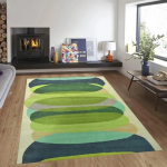 Julge Kollane Must Geomeetriline Vaip &ndash; Kesk-sajandi Moodne Elutoa Sisustus | Skandinaaviast inspireeritud Abstracti piirkonnavaip stiilsete kodude jaoks 60*90cm