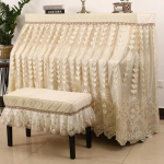 S&uuml;damekujuline tikitud klaverikate Kvaliteetne pitsiline Euroopa klaverikaitse&uuml;mbris Moodne minimalistlik klaveritabureti tolmukate Bench cover56x36cm