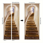 3D uksetriibud, eemaldatav veekindel isekleepuv tapeet, PVC kleebised, sobivad kodu-, kontori- ja trepikodade kaunistusstiilidesse 77*200CM white