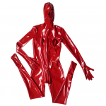 Seksikas Cosplay Neiu T&auml;ispikk Lateks Elastne Seksikas Tihe PU Kunstnahk &Otilde;liga L&auml;ikiv Catsuit Bodycon Pikkade Varrukatega Kombinesoon XXS
