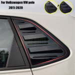 For VW POLO 2011- Rear Windows Triangle blinds Cover Stickers Exterior Car window decoration Car modification -20matte Black