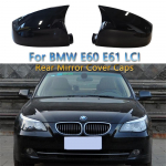 BMW E60 E61 jaoks 2tk tahavaatepeegli kaane korgid trimmikatte raam 5. seeria 520i 520d 523i 525d 530i 530d 535i 540i LCI Gloss Black
