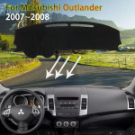 Armatuurlaua kate Armatuurlaua matt Vaibapadi Mitsubishi Outlander 2. Gen 2007 2008 P&auml;ikesevari m&auml;&auml;rdumisvastane vaip Auto Polyester Black Edge
