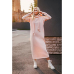 LYRIA Pluss Suurus Naiste Mood S&uuml;gis Talv Uus L&otilde;tv Suur Kootud Kapuutsiga Pikk Kleit Sametine Kapuutsiga Vabaaja Kleit Spleissing Soe Kleit S roosa