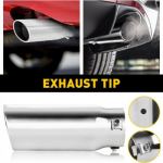 Car Tip Exhaust Outlet OD Stainless 2.5'' Inlet 3'' Steel Muffler Pipe Bolt on