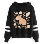 Kawaii Multikas Kapibaara Hupparid Naistele Meestele Harajuku Mood Graafilised T&auml;navar&otilde;ivad Unisex Dressipluusid Kapuutsiga Top XL beige