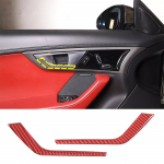 Red Soft carbon fibre For Jaguar F-TYPE 2013- Car Center Control Trim Strip Door Trim Sticker Car Interior Accessories 15