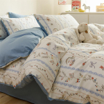 Laste Multikakujuline Dinosaurus Tekikott Puuvillane Voodipesukomplekt Armas Dino Loomade Tekikate Poistele T&uuml;drukutele Tekikate 2 Padjapuuriga 150X200cm(3pcs)