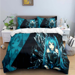 Kuum Multifilm Kawaii Virtuaalne Laulja H-Hatsune-Miku Voodipesukomplektid Vooditarvete Komplekt Tekikott Voodikatte Komplekt Voodipesu Komplekt Kingitus EU Twin 135x200cm
