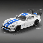 1:24 DODGE Viper ACR 2016 Super Sport Kupee M&auml;nguauto Valatud Metallist Autod M&auml;nguasi T&otilde;mmatav Mudelautod Heli ja Valgusega Lapsele sinine
