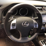 Hand-Stitched Non-Slip black suede Carbon Fiber Car Steering Wheel Cover For Lexus IS250 IS300 ES250 2006-2011 1