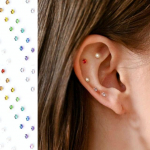 Miumi - Kunstp&auml;rl / Kivistiku K&otilde;rvaakupunktuuri Punkt Magnetiline Helmes Kleebis 20 Pcs - Rhinestone - Transparent