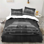 Retro Dodge Srt Hellcat Racing Tekikatted Voodipesukomplektid Kuninganna Voodipesukomplekt Tekikott Poiste Toa Voodipadi Tekikate AU Single(140*210cm)3pcs