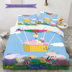 Roosa sea multikakujutisega voodipesu tekkikomplekt Tekikate padjap&uuml;&uuml;r Kodu kaunistus Kingitus (1 * tekikott + 2 * padjap&uuml;&uuml;ri, ilma s&uuml;damikuta) 220x240cm