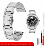 Cartier Calibre W7100037/W7100041/W7100015 Metallist K&auml;ev&otilde;ru Meestele K&otilde;rge Kvaliteediga Roostevaba Teras 23mm Randmerihm Kellak&auml;ev&otilde;rud 23mm h&otilde;be