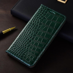 Krokodilli naturaalsest nahast klapp&uuml;mbris Xiaomi Poco X3 X4 X5 X6 X7 F1 F5 F6 F7 M3 M4 M5 M5S M6 M7 Plus GT Pro ultra jaoks Poco X3 Pro&Genuine Leather roheline