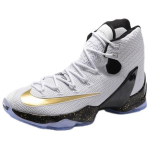 Nike Lebron 13 Elite Slip Resistant Abrasion Resistant High top Basketball Shoes Men's White Gold 831924-170 41