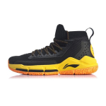 Li Ning Wade Fission 5 Cushioning Slip Resistant Low top Basketball Shoes Men's Black Yellow ABAP027-4 43 black