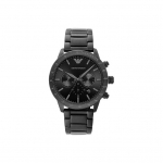Emporio Armani Black Knight Series Piloodikell Kvartsliikumine Roostevabast terasest rihm Must sihver Kronograaf Kalender Meeste kellad AR11242-CLG Regular Watch Box
