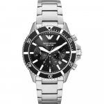 Emporio Armani Diver Must sihver H&otilde;bedane metall Meeste kvarts AR11360 Kell must