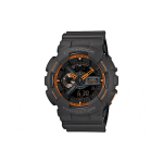Casio Meeste vedelkristall/analoog topeltn&auml;iduga seeria Kohvikell GA-110TS-1A4 GA-110TS-1A4 Gray Orange Watch Dial black
