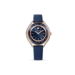 Swarovski Crystalline Aura K&auml;ekell Kvartsmehhanism Nahkrihm Sinine sihverplaat 50m Veekindel Naiste k&auml;ekellad 5519447 Regular Watch Box,Dark Blue Watch Dial