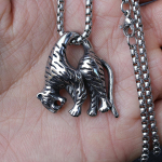 Uued Hip Hop Ehted Titaanterasest Kaelakee Leopard Titaanterasest Ripats Ripats 50CM(Necklace Size) h&otilde;be