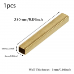 1 tk Messing Ruudukujuline Toru &Otilde;&otilde;nes L&auml;bim&otilde;&otilde;t 6-20mm x 250/500mm DIY K&auml;sit&ouml;&ouml; Mudelite Ehituseks Riistvara Tarvikud