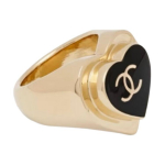 Chanel CC logo s&uuml;damikuga disainiring Naiste s&otilde;rmused Kuldne Must ABH171-B23545-U7726 54