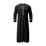 Suvine meeste hommikumantel retro &uuml;mara kaelusega poollukuga pikkade varrukatega lahtine Malaisia L&auml;his-Ida Araabia Dubai traditsiooniline maksikleit pikk &uuml;laosa XXXL must