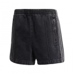 Adidas Originals Adicolor Firebird Denim L&uuml;hikesed P&uuml;ksid Mugavad Keskmise V&ouml;&ouml;kohaga &Uuml;hev&auml;rvilised Vastupidavad Kolmveerand Vabaaja L&uuml;hikesed P&uuml;ksid Naiste L&uuml;hikesed P&uuml;ksid Must JD3107 A/M