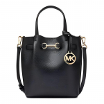 MICHAEL KORS Carson Carson br&auml;ndi metallist logo reguleeritav eemaldatav &otilde;larihm veisenahast &otilde;lakott crossbody kott v&auml;ike naiste must must