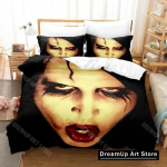 3D prinditud Marilyn Manson Voodipesukomplekt Poistele T&uuml;drukutele &Uuml;heinimese- Kahekohaline Kuningas Suurus Tekikott Padjap&uuml;&uuml;r Voodi poisid T&auml;iskasvanud Kodu Tekstiilextile 135x200cm