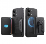 Luksuslik nahast telefoni&uuml;mbris Poco X8 X7 Pro jaoks, 2-&uuml;hes, eemaldatav, magnetiline, Magsafe'i rahakott-kaardihoidja jaoks, Xiaomi Poco X8 Pro Maxi jaoks, Kate Poco X8 Pro must