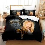 3D prinditud Buffy The Vampire Slayer voodipesukomplekt Poistele T&uuml;drukutele &Uuml;heinimese Queen-suuruses tekikott padjap&uuml;&uuml;r Voodi Lastele T&auml;iskasvanutele Tekk 70x133cm 3pcs