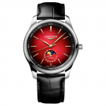 LONGINES Master Series Automaatne Mehaaniline Liikumine Hobuse T&auml;hem&auml;rgi Eriv&auml;ljaanne Punane Ketas Roostevabast Terasest Korpus Krokodillinahast Rihm L2.919.4.09.2 punane