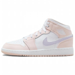 Air Jordan 1 GS nahast keskmise s&auml;&auml;rega korvpallijalatsid roosa/lilla unisex FD8780-601 38.5