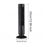 2,5W 38CM/33CM LED tornventilaator ilma tiivikuteta 2 kiirust seisuv tornventilaator kaasaskantav elektriline p&otilde;randaventilaator elutuppa magamistuppa kontorisse