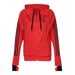 Adidas Performance fliisist lukuga kapuutsiga kootud vabaaja triibuline pikkade varrukatega jakk naistele jakid CW4055 M red