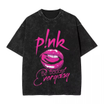 P!nk Roosa Laulja Roosa Kontsert Pesitud T-s&auml;rk Streetwear Hip Hop Retro T-s&auml;rk T-s&auml;rgid Meestele Naistele &Uuml;lem&otilde;&otilde;tmeline Tr&uuml;kitud S