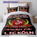1. FC K&ouml;ln plakat Voodipesu Tekikott Tekikott Padjap&uuml;&uuml;r Kodu kaunistus S&uuml;nnip&auml;evakingitus (1 * tekikott + 2 * padjap&uuml;&uuml;ri, ilma s&uuml;damikuta) 135x200cm