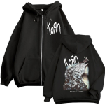 Popb&auml;nd Korn Ftl 25 Follow The Leader Graafilise tr&uuml;kiga lukuga dressipluus Rock Hip Hop Vintage lukuga pusad Unisex &Uuml;lisuured pusa L must